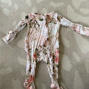 Vintage Pink Rose - Posh Peanut Pink Floral Kids Footie